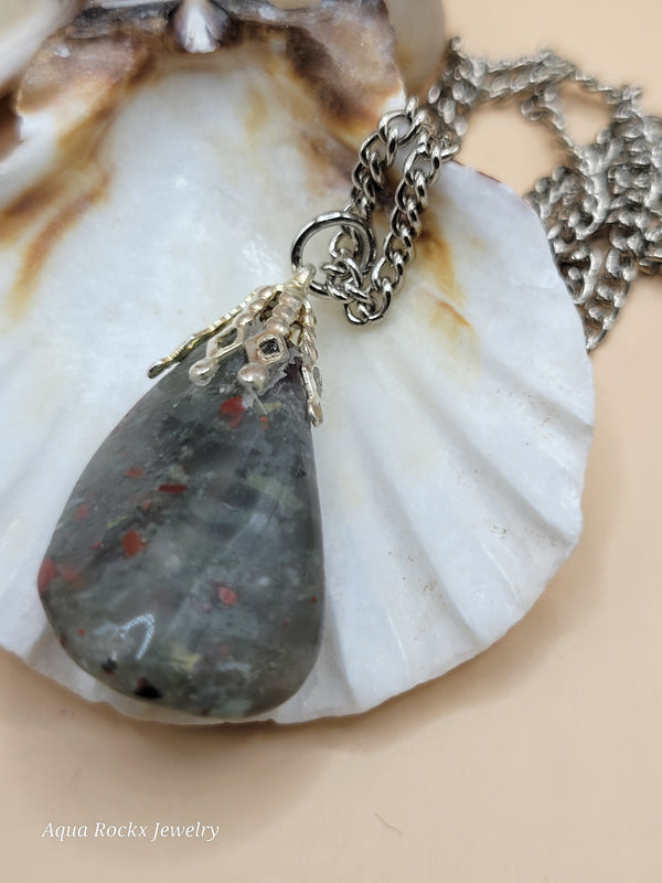 Ruby Zoisite Gemstone Pendant Necklace