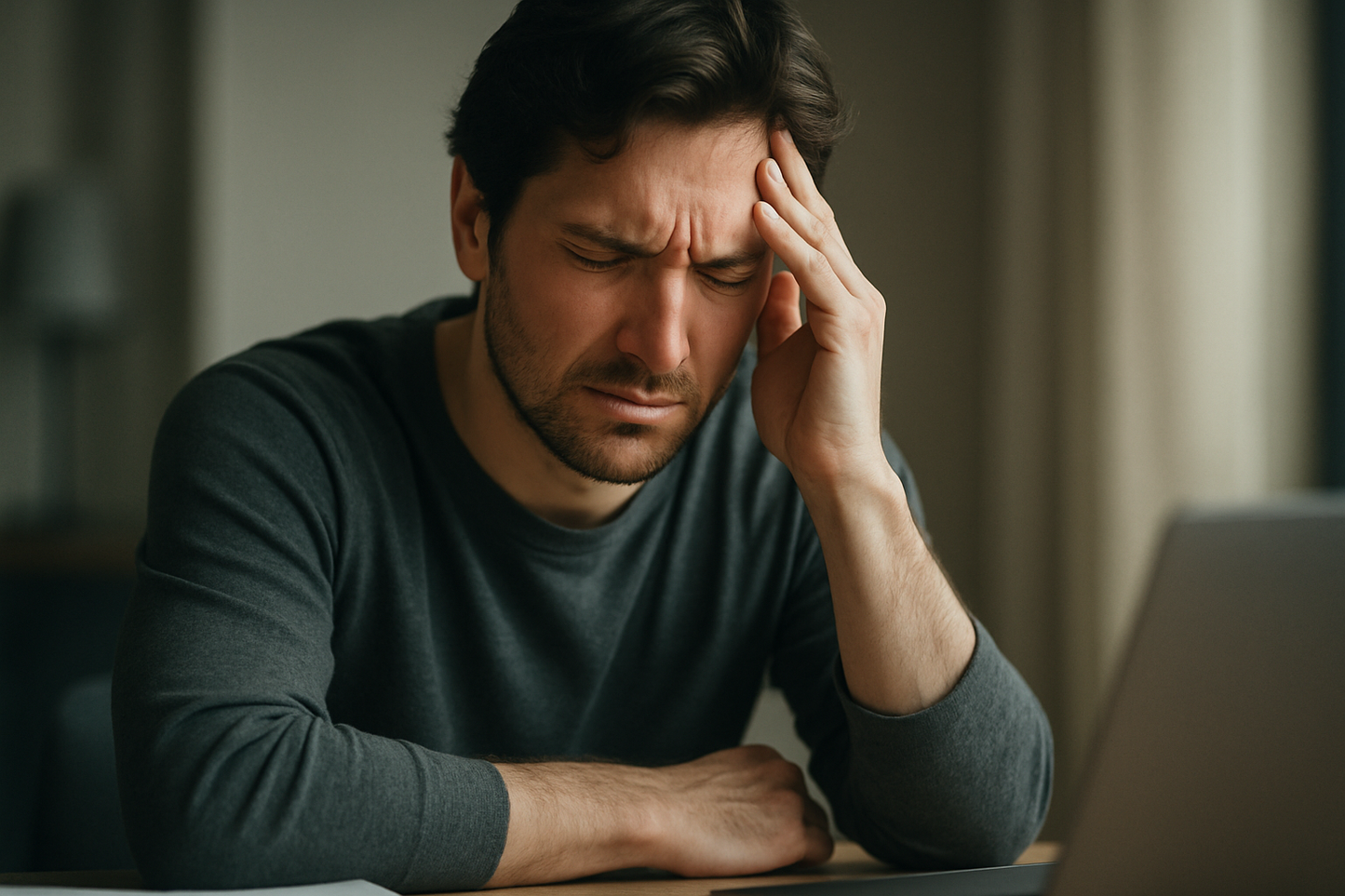 person with headache