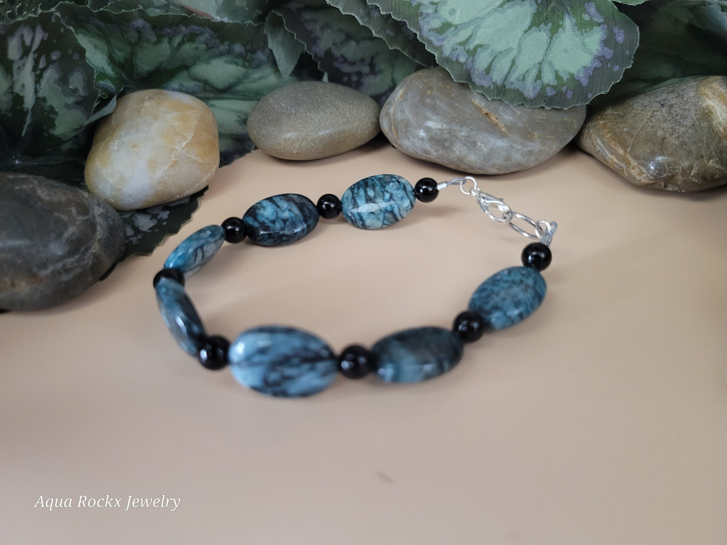 Blue Sodalite Gemstone Bracelet with Secure Clasp